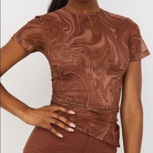 House of CB Mesh Swirl Top XS